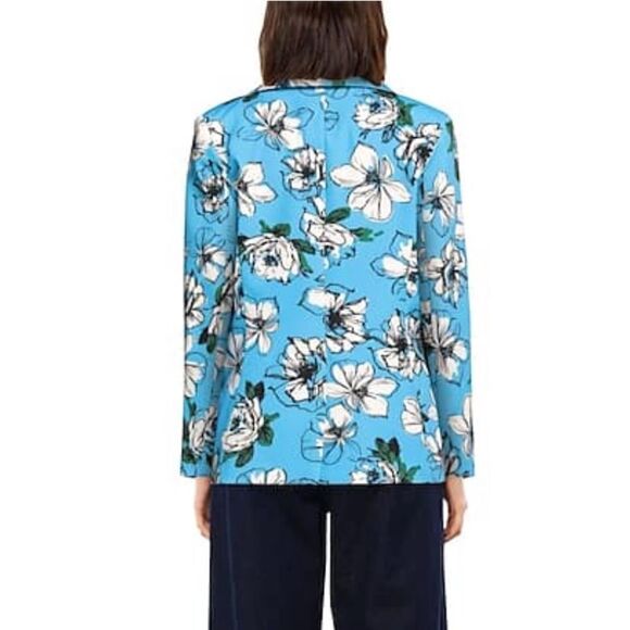 Haveone. Blue floral suit. Jacket with pants - Picture 6 of 10